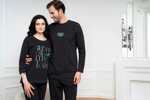 Olza Piżama Damska 3/4 rękaw, 3/4 spodnie Italian Fashion - czarny