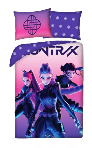 Halantex Pościel Bawełniana K-POP Demon Hunters 04 140x200 70x90 Fioletowa