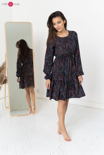 Lovely Dress Milk&Love sukienka ciążowa i do karmieniagranatowa w print