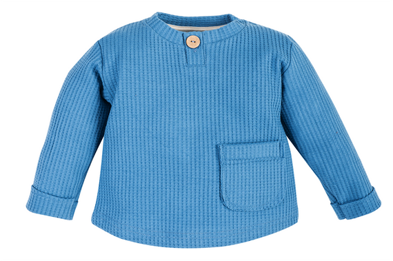 "Natural Waffel" Makoma Bluza polo denim