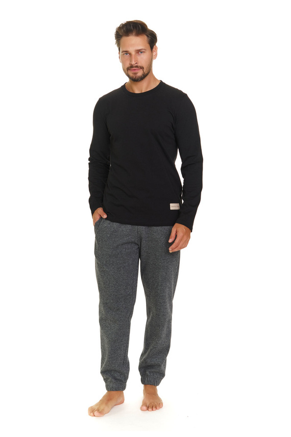 7140 Piżama Męska Doctor Nap - twill (czarny)