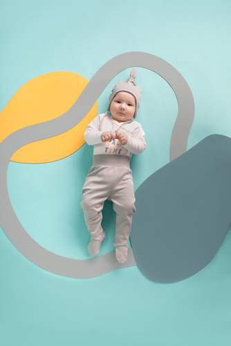 Fun Time Pinokio Rozpinane body z nadrukiem- ecru