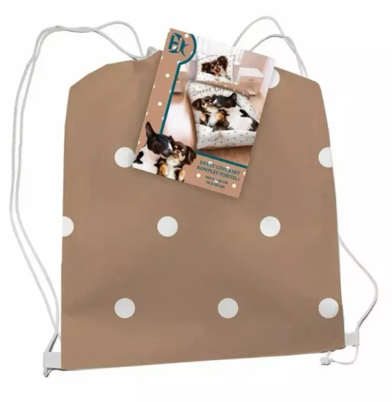 CD-0039BL Pieski Pościel + worek Halantex beżowy