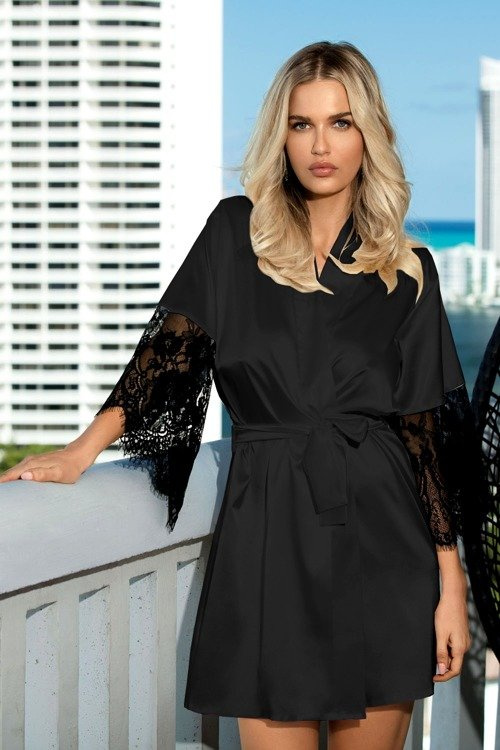 Dagmara Satynowy Szlafrok Damski DKaren - fiolet