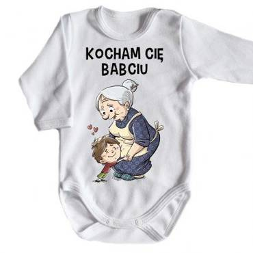 "Kocham Cię Babciu" Moocha body długi rękaw biały