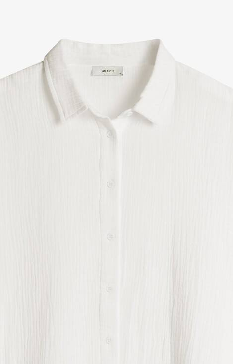 HLP-476 Piżama Damska rozpinana muślinowa Atlantic- ecru