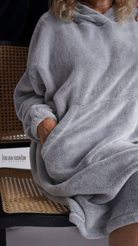 Forio Kocobluza z kapturem unisex Italian Fashion - szary