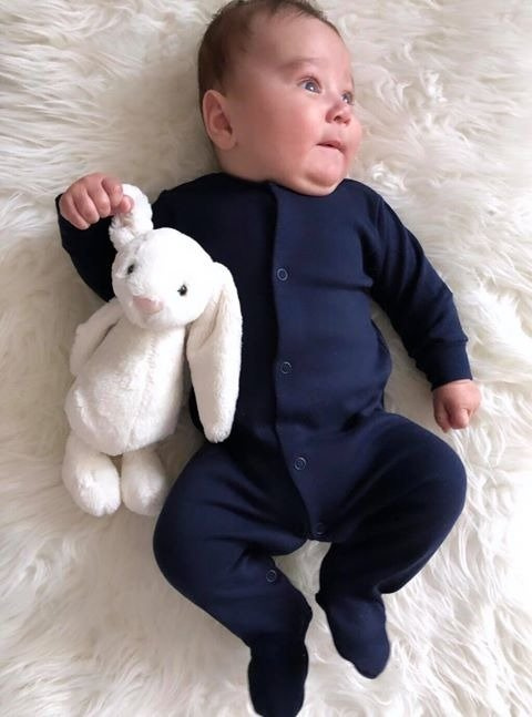 Pajacyk niemowlęcy gładki Martex granatowy