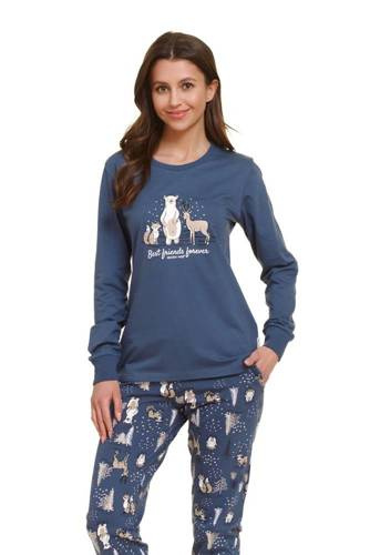 4340 "Animals" Piżama Damska Doctor Nap - deep blue