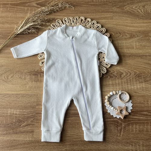 PSAG003 EkoBaby Mamatti Pajac niemowlęcy bez stópek - ecru