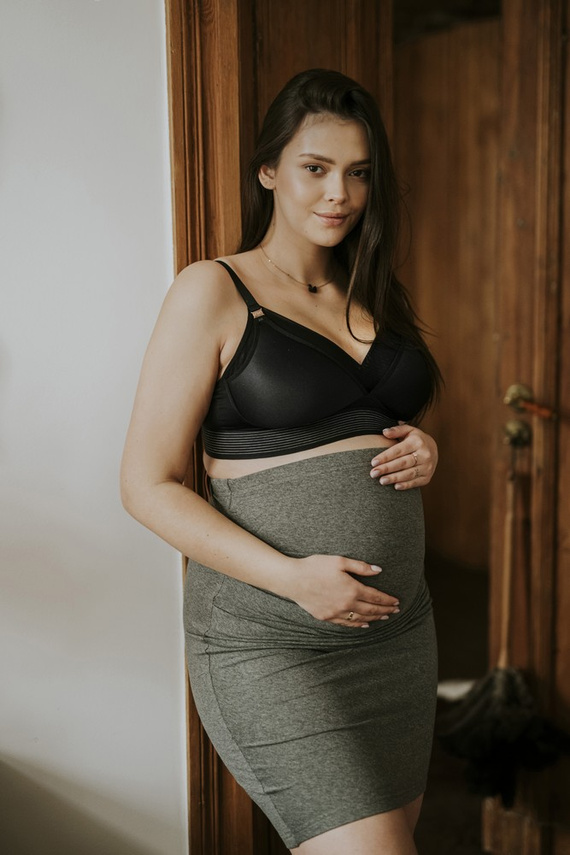 LoveMe Black usztywniany biustonosz do karmienia Momtobe czarny