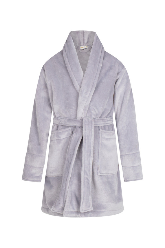 Princess + korona Szlafrok dziecięcy polarowy ByShelly - szary/złoty