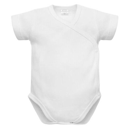 Lovely Day Pinokio Body kopertowe z krótkim rękawem, prążek - biały