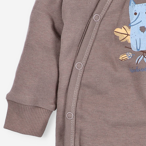 ABN-4497 Skarby Jesieni Body kopertowe z bawełny organicznej Nini brązowy