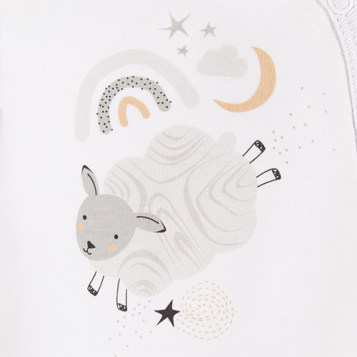 Mellow Ewa Klucze Rozpinane body z długim rękawem - biały