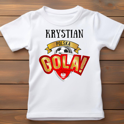 "Polska gola z imieniem" Moocha Koszulka dziecięca biały