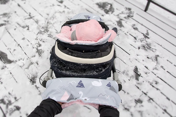 Mufka do wózka zimowa Baleriny - Light pink Cocobird jasny róż