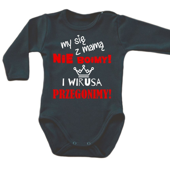 Body długi rękaw "My się z mamą nie boimy" Moocha biały