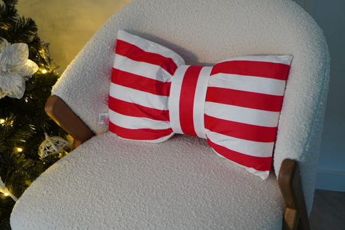 Poduszka świąteczna Kokarda 30x50 welurowa Spod Igły i Nitki – dekoracja bożonarodzeniowa