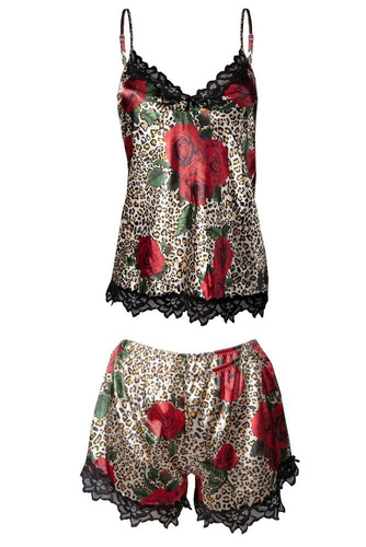 Flowers Komplet piżama damska DKaren -DK-KV biały 007