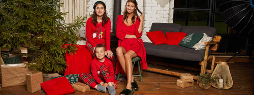 Song Szlafrok Damski 3/4 rękaw Italian Fashion - czerwony