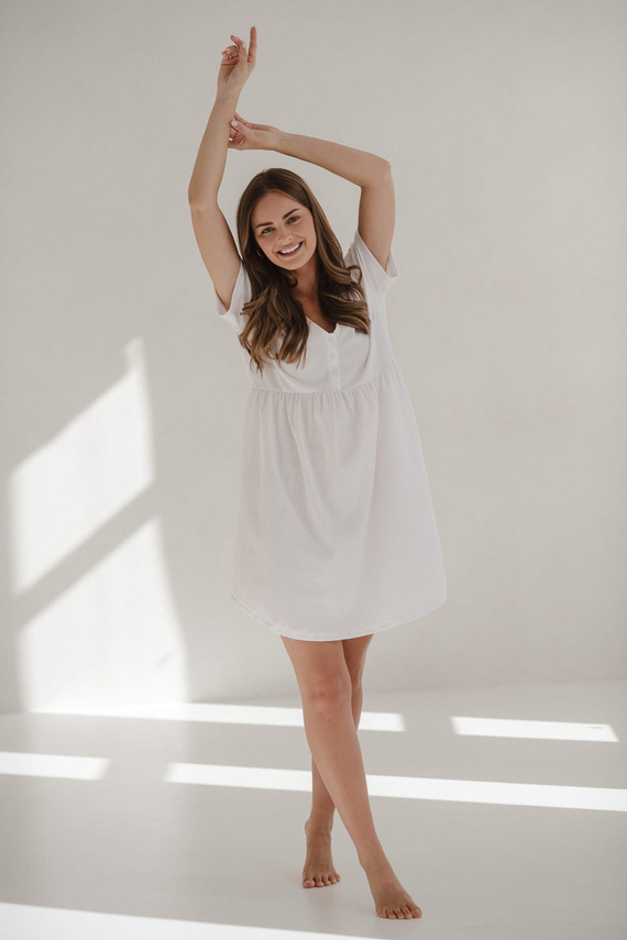 Aurora koszula nocna ciążowa i do karmienia Milk&Love biały