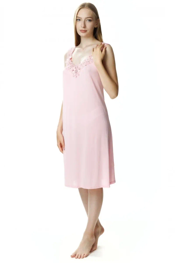 4114 Róża halka koszula nocna damska Mewa różowy