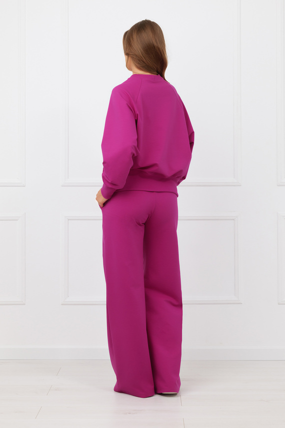 Komplet dresowy damski Margo Italian Fashion – bawełna- jeżynowy