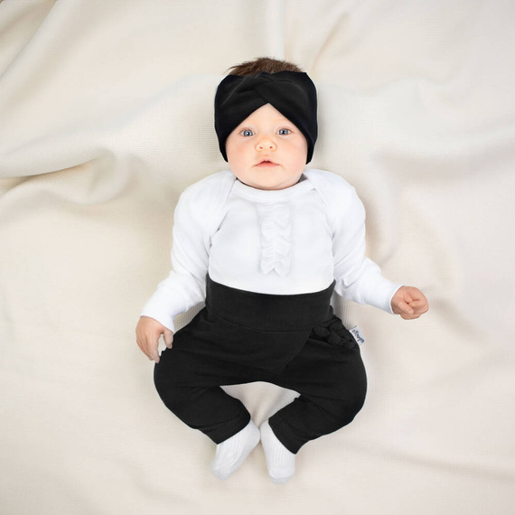 Body z długim rękawem 163535 "Magia Świąt" Nicol - biały/ falbanka