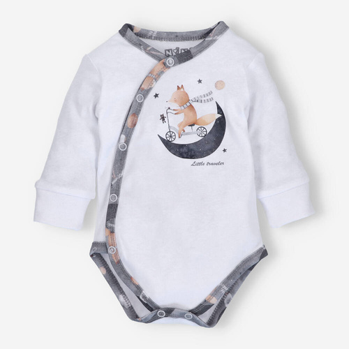 ABN-4621 Space Tour Body kopertowe z bawełny organicznej Nini biały