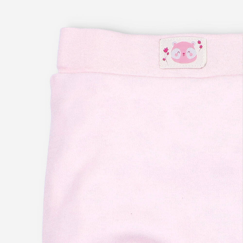 Wesoła Panda Spodnie dresowe z bawełny organicznej Nini różowy