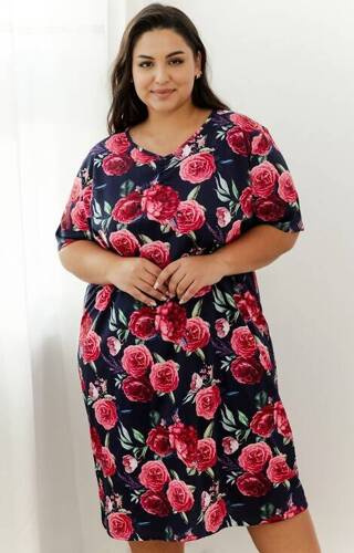 3358 Claire Koszula Damska Taro -granatowy