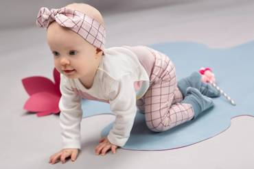 Romantic Pinokio Legginsy niemowlęce - róż druk