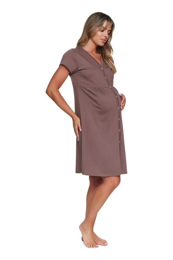 Koszula Ciążowa Doctor Nap 7547 100% Bawełna Do Karmienia Damska-mocca