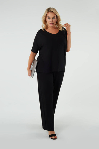 Soler Bluzka z krótkim rękawem Italian Fashion - czarny