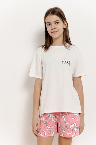 3377 Nelly Piżama dla dziewczynki Taro kremowy