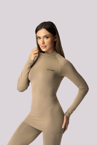 Alpha koszulka termoaktywna damska długi rękaw Spaio sand