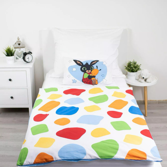 Pościel bawełniana do łóżeczka Królik Bing 100x135 Jerry Fabrics z zamkiem