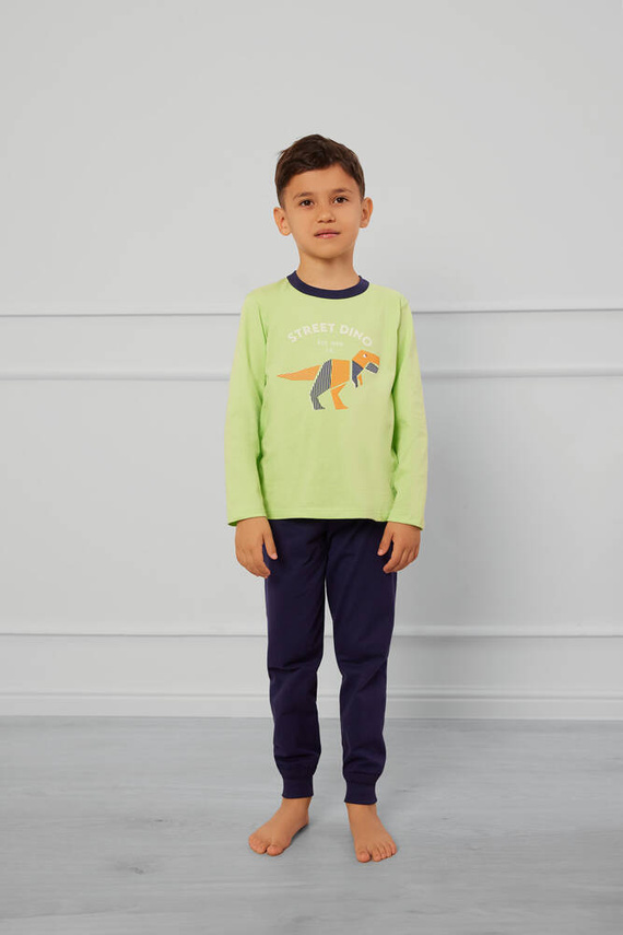 Rex Italian Fashion Piżama dla chłopca - limonka/granatowy 