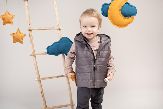 "Dreamer" Pinokio Kamizelka rozpinana dziecięca - szary