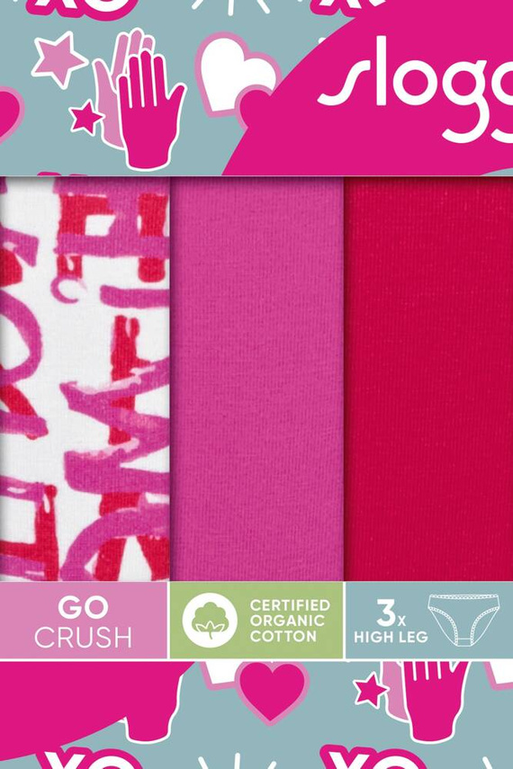 GO Crush High leg C3P Figi Damskie 3-pak Sloggi -czerwony rózowy