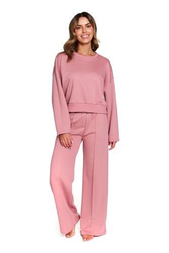 7360 Doctor Nap – Damski dres z bawełny z szerokimi spodniami | Polska produkcja - blush rose