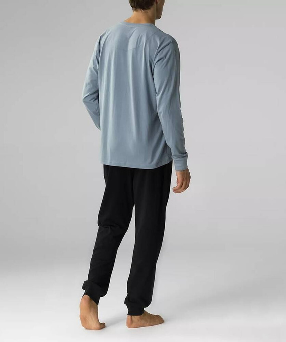 NMP-372 Piżama męska długi rękaw, Atlantic-denim czarny