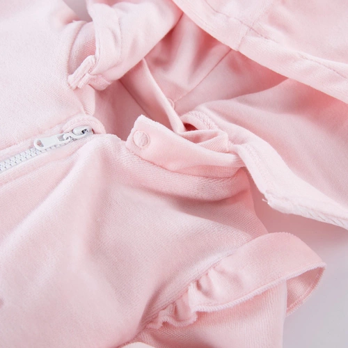 Run&Fun Eevi Dres welurowy, komplet - jasny różowy