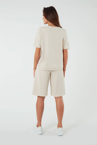 Madri Bluzka z krótkim rękawem Italian Fashion - beżowy