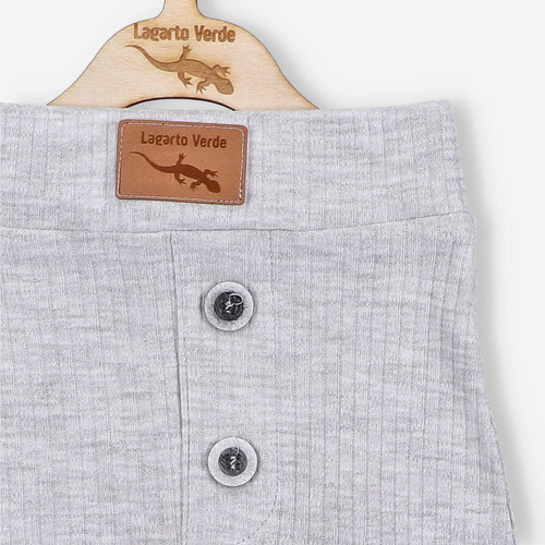 KAR-0001 Spodnie z dzianiny prążkowej Lagarto Verde - szary