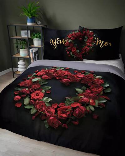 5287 A Holland Pościel bawełniana Ty i Ja You and Me Detexpol czarny