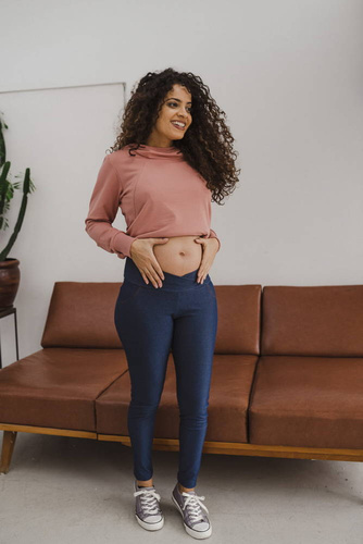 Tregginsy ciążowe z niskim pasem Milk&Love granatowe