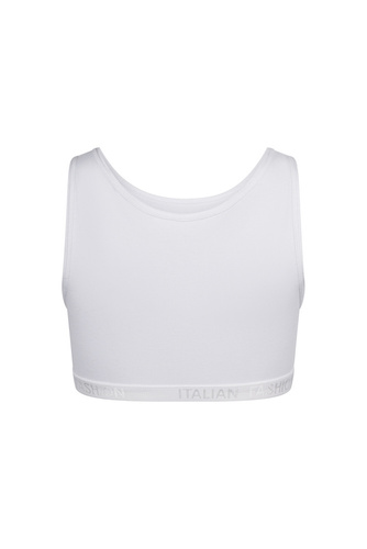 Nikola Italian Fashion Stanik dziewczęcy, szerokie ramiączko -biały