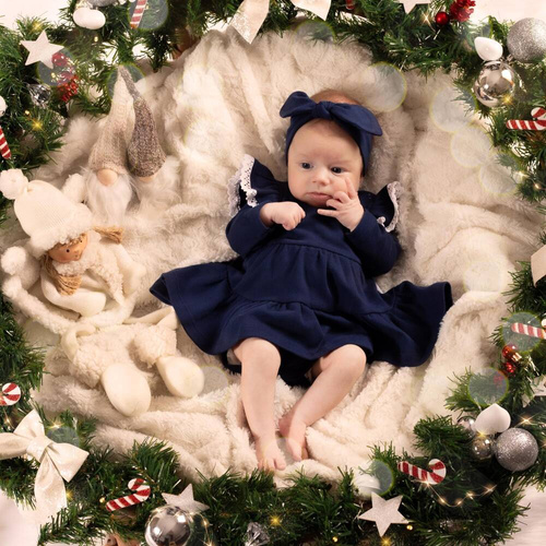 Sukienko-body + opaska 163170 "Magia Świąt" Nicol - granatowy